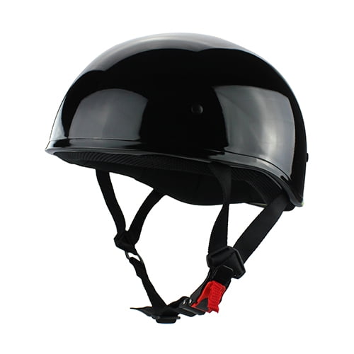 ILM Motorcycle Half Helmet with Sunshield Quick Release Strap Half Face Fit for Cruiser Scooter Harley DOT Approved Gloss Black, X-Large 
